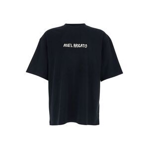 Axel Arigato Men Black T-Shirt With Logo Lettering On The Front In Cotton Man